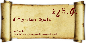Ágoston Gyula névjegykártya