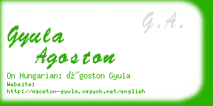 gyula agoston business card